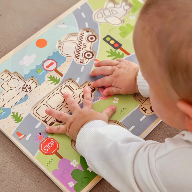 Puzzle en bois Montessori ville