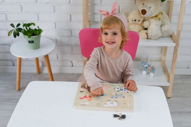 Puzzle en bois avec sons - animaux de la ferme