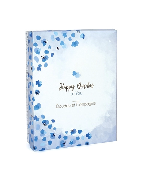 Doudou Coffret cadeau bleu - mini lapin 17 cm