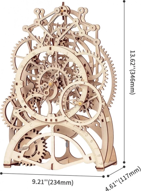 Horloge à pendule - Maquette en bois 3D