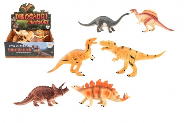 Dinosaures en plastique 16-18cm assortiment de types 12pcs dans une boîte
