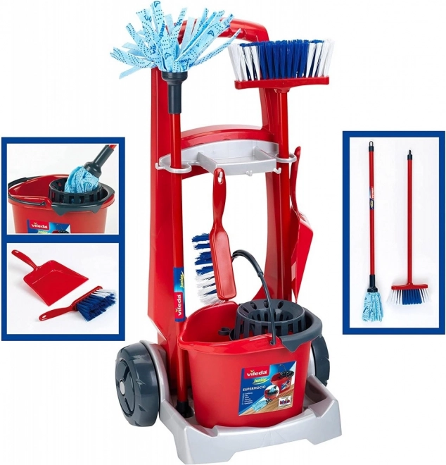 Chariot de nettoyage avec aspirateur Vileda