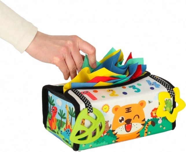 Jouet sensoriel Montessori avec mouchoirs et tapis 2en1