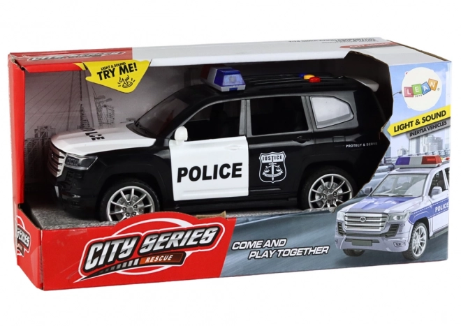 Voiture de police avec effets, portes ouvrantes et échelle 1:14