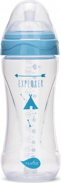 Bouteille 330 ml, bleu transparent