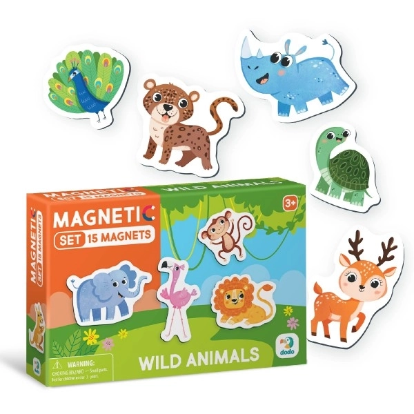 Aimants Safari 15pcs dans une boîte 17x11x3cm