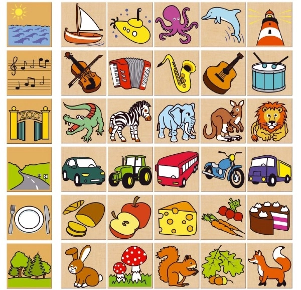 Jeu didactique - Qu'est-ce qui va où ? 36 pièces