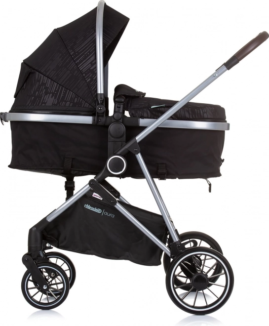 CHIPOLINO Poussette combinée Aura 2en1 Obsidian, Argent