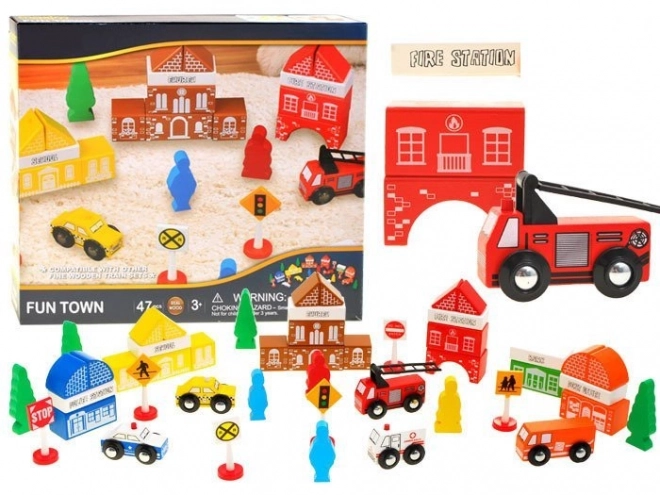 Blocs en bois Ville Station de pompiers