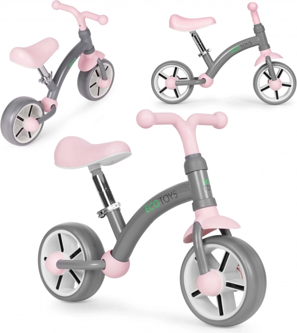 Draisienne ECOTOYS avec roues en EVA et selle réglable, grise