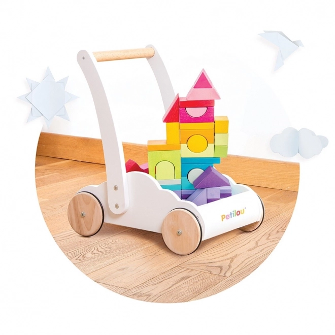 Chariot avec cubes arc-en-ciel Petilou