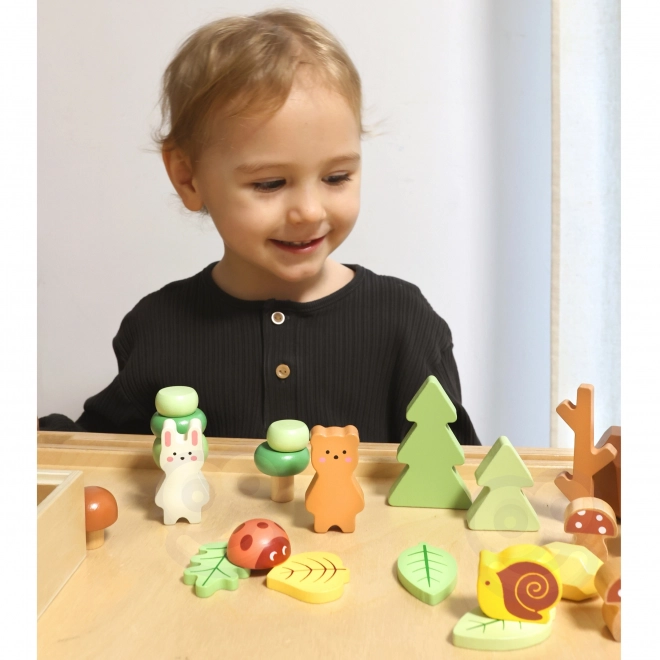 Ensemble forestier avec blocs en bois Tooky Toy