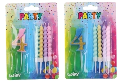 Bougie de fête numéro 4 avec 4 bougies