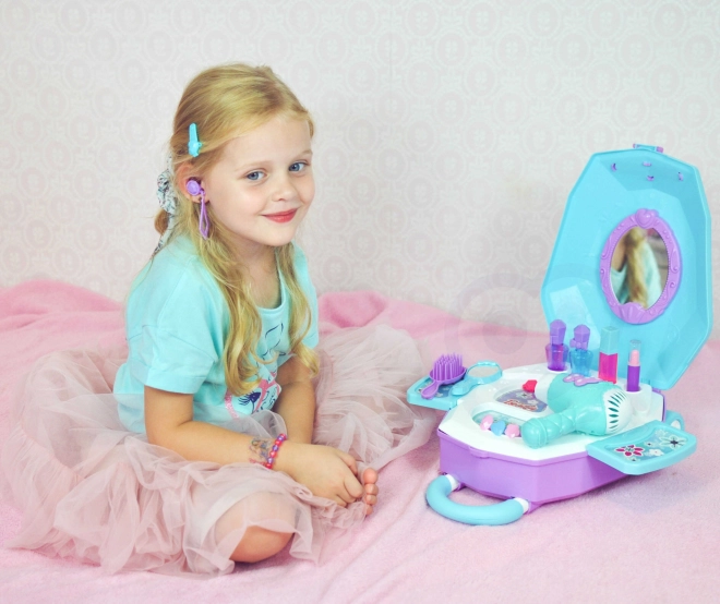 Coiffeuse pour filles 2 en 1 Beau salon WOOPIE dans une valise