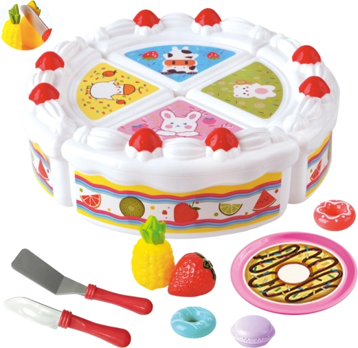 Gâteau d’anniversaire Woopie avec fruits et douceurs à découper