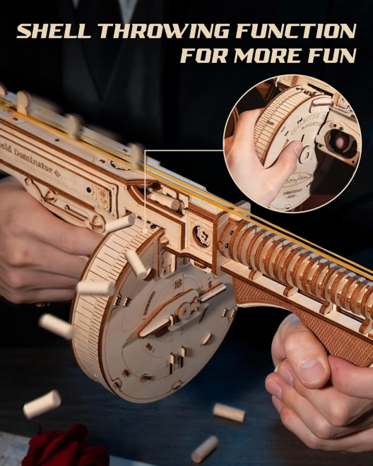 Puzzle mécanique en bois 3D RoboTime Pistolet-Mitrailleur Thompson