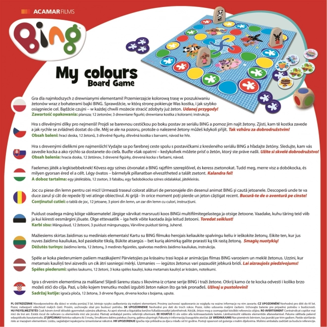 Jeu de société familial pour enfants My Colours Bing de Trefl