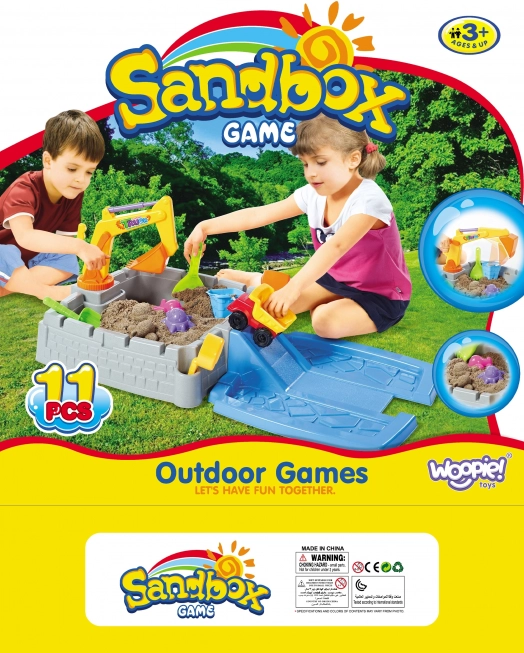 Bac à sable portable WOOPIE Château avec 9 accessoires