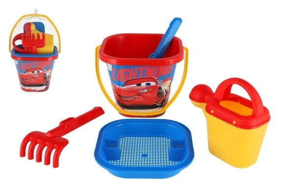 Ensemble pour sable Voitures en plastique 5 pièces 26x18cm dans un filet 12m+ Wader
