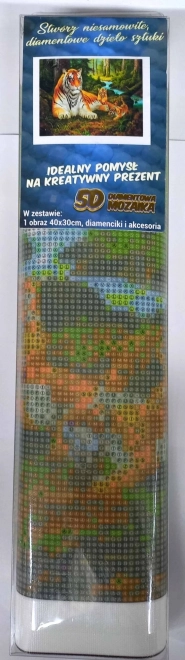 Peinture au diamant Norimpex Tigresse avec petits 30x40 cm
