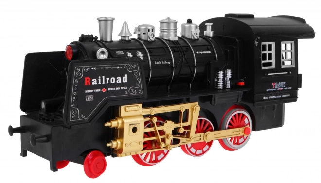 Train télécommandé avec rails pour enfants 3+ Fonction fumée + sons Lumières