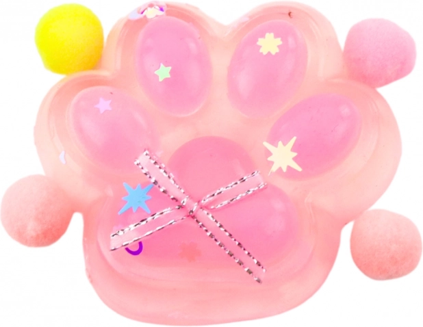 Jouet antistress Patte de chat Gniotek transparent avec nœud