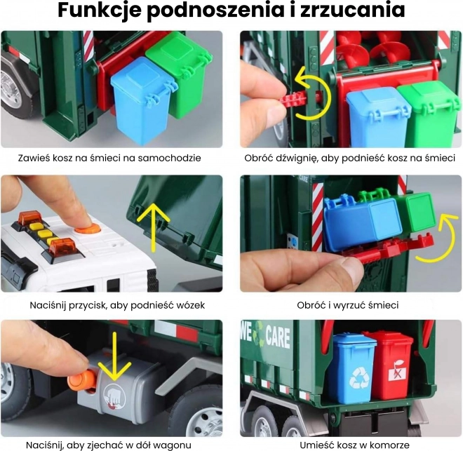 Camion à ordures interactif Purifier 1:10 - Jouet éducatif pour le tri des déchets