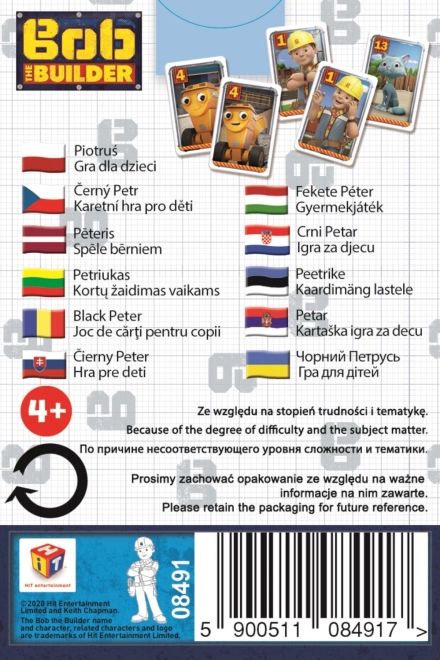Jeu de cartes Tref Noir Pierre avec Bob le Bricoleur