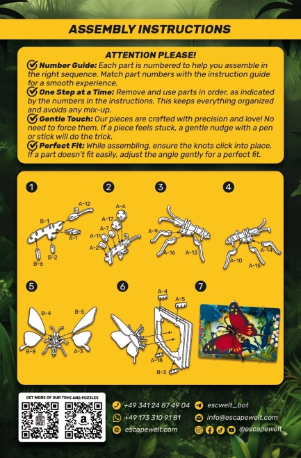 EscapeWelt puzzle en bois 3D papillon