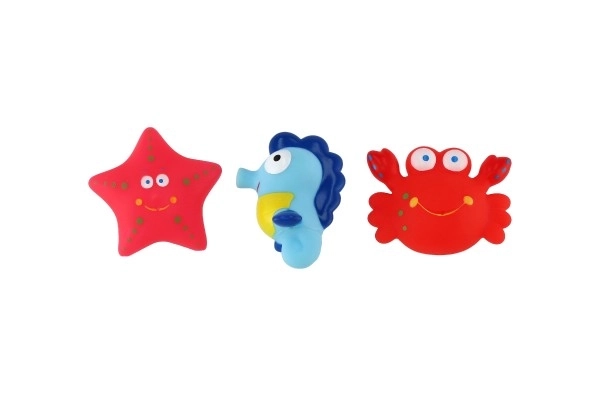Animaux en caoutchouc pour le bain avec filet - 6 pièces