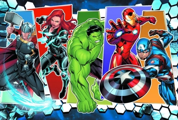 Puzzle Avengers Invincibles 33x22cm 60 pièces dans une boîte 21x14x4cm