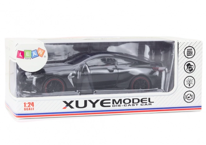 Voiture de sport en métal à friction avec éléments ouvrants 1:24 noir