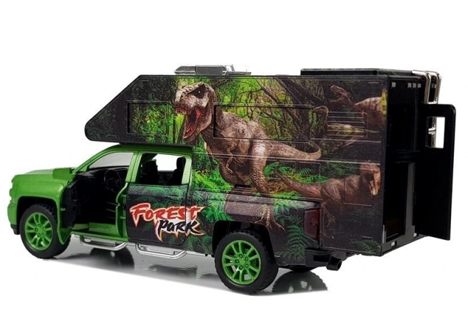 Campeur avec dinosaures vert