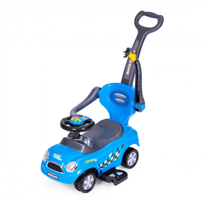Trois-en-un pour enfants avec volant et sons - bleu