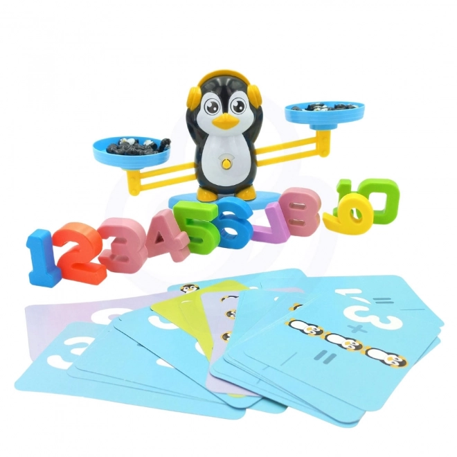 Balance d'équilibre Woopie avec pingouins pour l'apprentissage des mathématiques