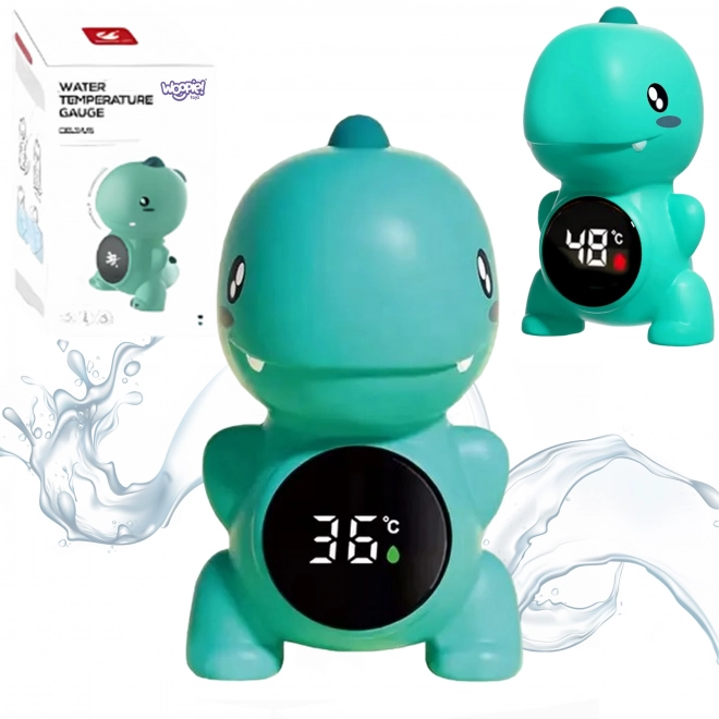 woopie baby thermomètre numérique pour eau et air – dinosaure bleu