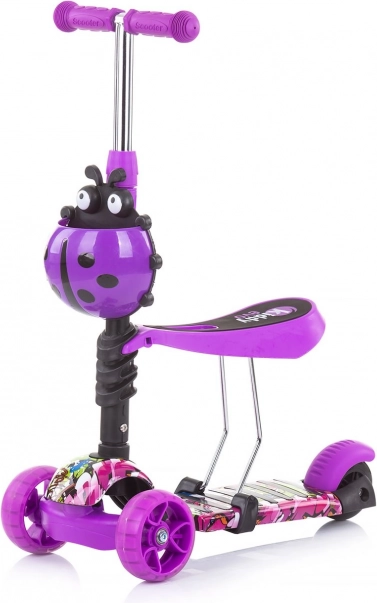 3‑en‑1 : trottinette, draisienne et conduite avec barre de guidage