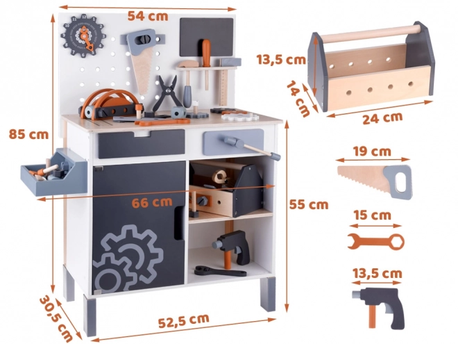 Ensemble d'atelier en bois pour enfants avec outils