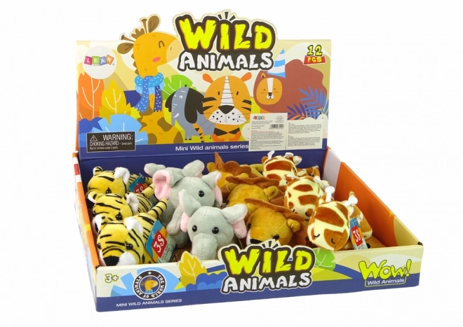 Mini animaux en peluche Safari, 4 modèles