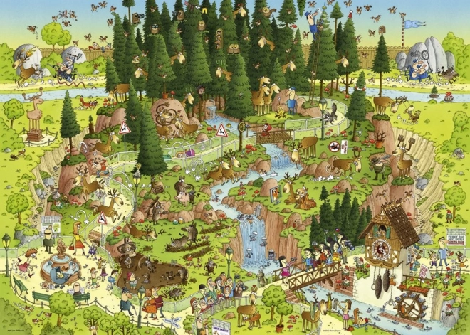 HEYE Puzzle Zoo Fou: Exposition Forêt Noire 1000 pièces