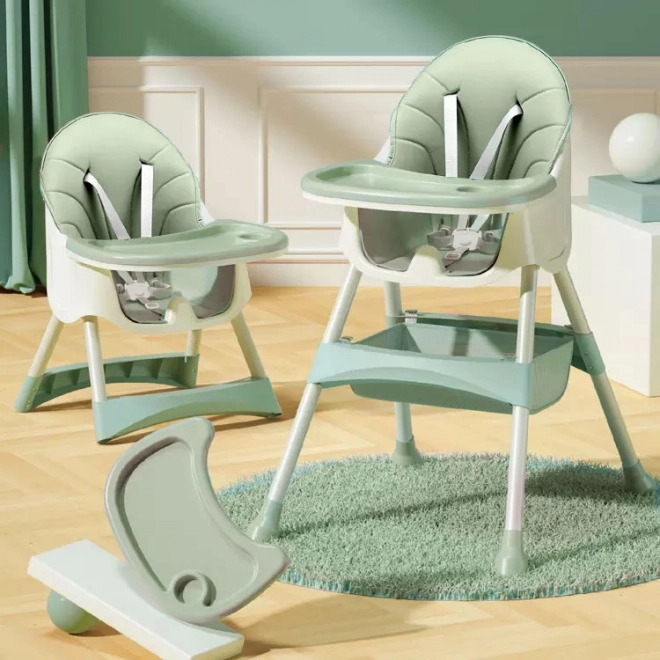 Chaise haute 2en1 avec harnais 5 points ECOTOYS Azure