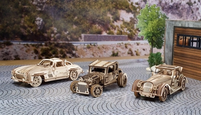 Puzzle mécanique en bois 3D Ugears Coupé Sport à Ailes