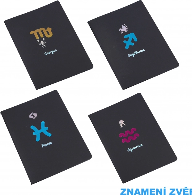 Bloc-notes Zodiac 18,5x25,5 cm avec 26 pages lignées noires
