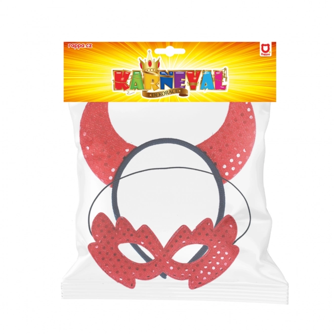Ensemble de cornes et masque de diable pour adultes