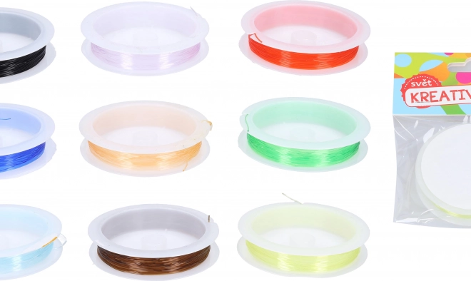Fil élastique coloré pour perles 0,6 mm, 7 m (9 couleurs)