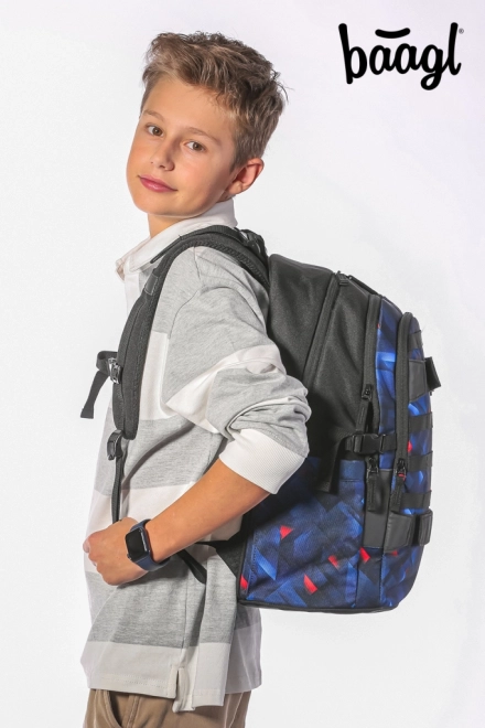 Ensemble BAAGL sac à dos, trousse et sac de sport Skate Indigo