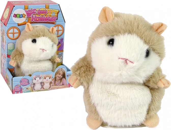 Hamster en peluche interactif parlant marron répétant les mots