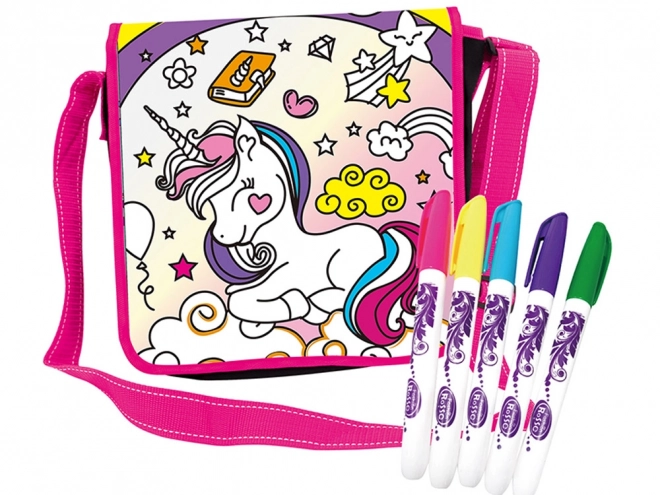 Sac à colorier avec licorne