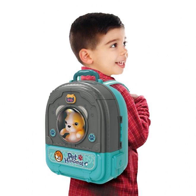 Woopie sac à dos vétérinaire avec maisonnettes et chien 3en1