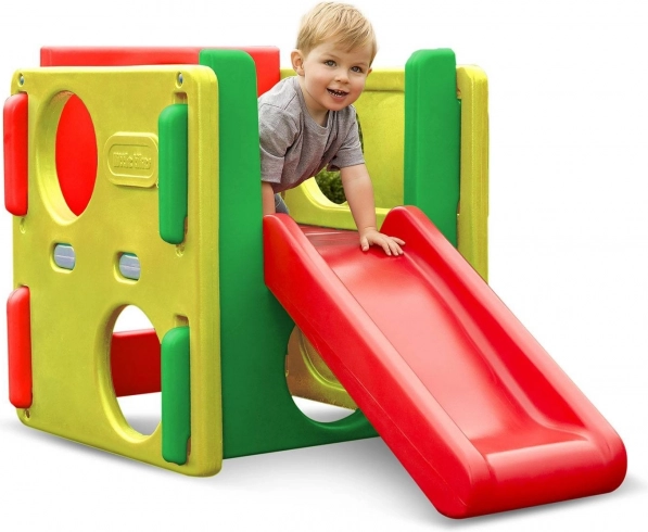 Little Tikes Jr. Activity Gym – structure d’escalade d’extérieur et d’intérieur naturelle avec toboggan